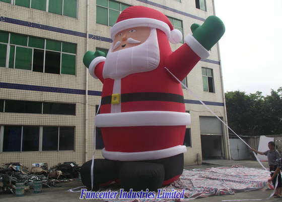 PVC Coated Inflatable Santa Claus, Dekorasi Natal Inflatable Fireproof