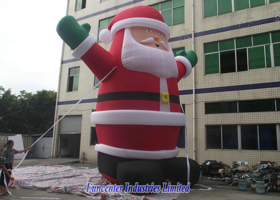 PVC Coated Inflatable Santa Claus, Dekorasi Natal Inflatable Fireproof