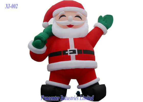PVC Coated Inflatable Santa Claus, Dekorasi Natal Inflatable Fireproof
