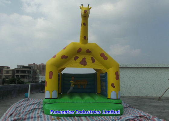 Jerapah Kuning Inflatable Outdoor Toys Blow Up Bouncy Castle Double Needle Safe Stitching