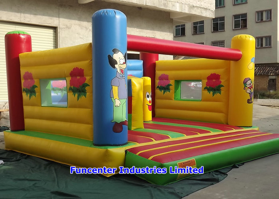 Kids Playing Inflatable Bouncy Castle Flower Pattern High Durability Materials