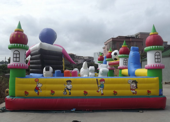 0.55mm Ketebalan Inflatable Splash Park, Inflatable Fun Park UV Protective Menampilkan