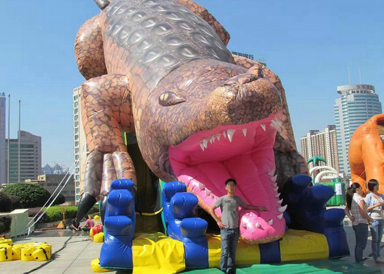 Giant Inflatable Amusement Park 19mx5.5m Dimension Safe Entrance For Playing