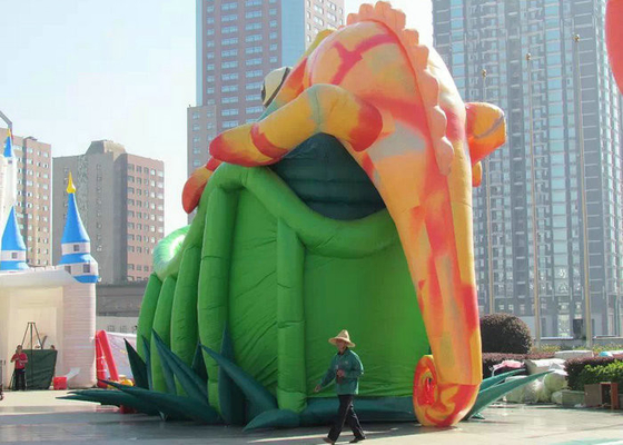 Desain Bunglon Inflatable Adventure Park, Rumah Bouncing Inflatable Dengan Slide