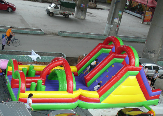 Colorful Printed Inflatable Amusement Park OEM Disesuaikan EN71 CE Disetujui