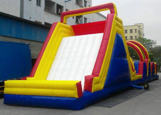 Custom Made Giant Inflatable Obstacle Course Tarp PVC Aman Untuk Anak-anak Berkepang