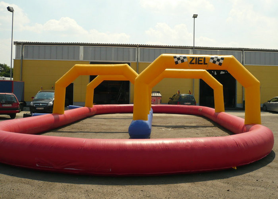 Fire Retardant Inflatable Sports Toys 0.55mm Thubness Inflatable Race Track
