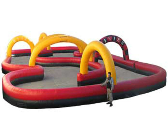 Fire Retardant Inflatable Sports Toys 0.55mm Thubness Inflatable Race Track