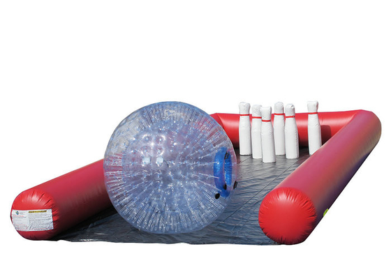 Fleksibilitas yang sangat baik Mainan Olahraga tiup Tahan lama Ritsleting Game Bowling Inflatable
