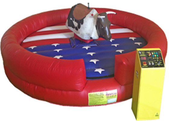 2 Years Warranty Inflatable Riding Arena, Game Olahraga tiup Dengan Rodeo Bull Ride Machine