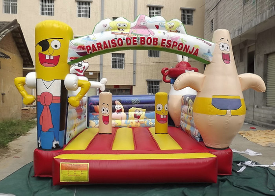 Customized Inflatable Bouncy Castle Eco Friendly PVC Tarpaulin OEM / ODM Diterima