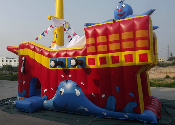 Quadruple Stitching PVC Komersial Inflatable Slide Logo Dicetak Untuk Periklanan