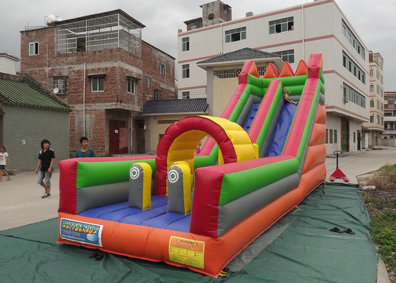 Custom Logo Commercial Water Slides, Bouncer Inflatable Dengan Slide Lead Free