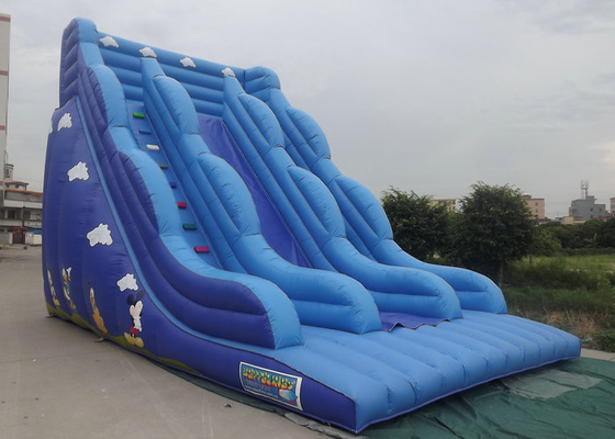 Kastil Bouncy Inflatable Dengan Karakter Warna Kartun Biru Segar Dicetak
