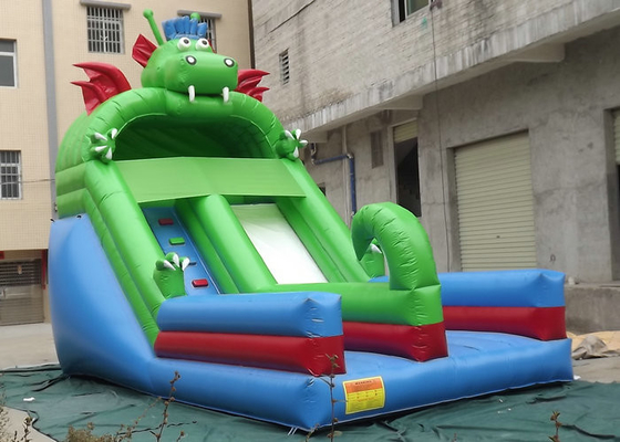 Desain Dinosaurus Komersial Inflatable Slide Flame Retardant Plato PVC