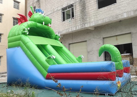 Desain Dinosaurus Komersial Inflatable Slide Flame Retardant Plato PVC