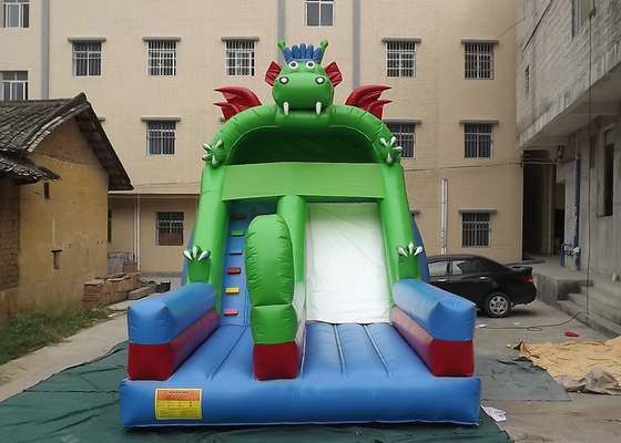 Desain Dinosaurus Komersial Inflatable Slide Flame Retardant Plato PVC