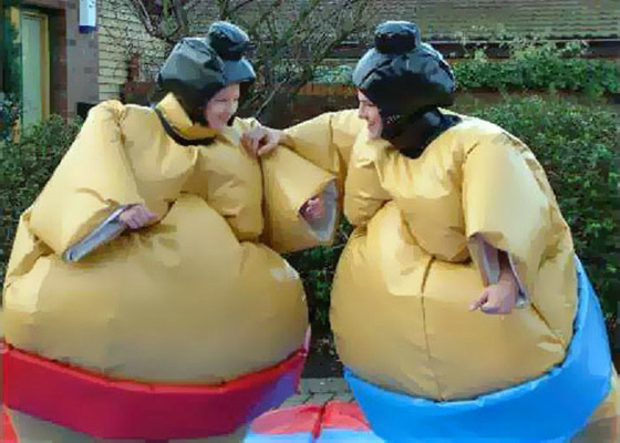 Padded Sumo Wrestling Setelan Berat Plato PVC Dengan Helm Pelindung