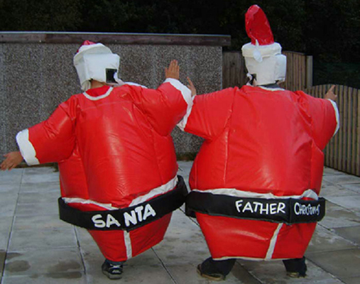 Natal Santa Sumo Setelan, Blow Up Sumo Cocok untuk Anak-Anak / Dewasa Xmas Play
