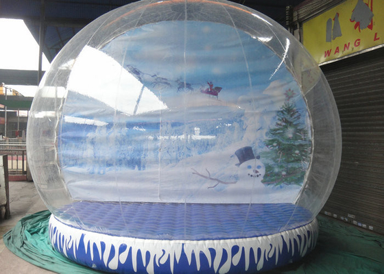 Giant Inflatable Snow Globe Logo Cetak Eco Friendly With Colorful Base