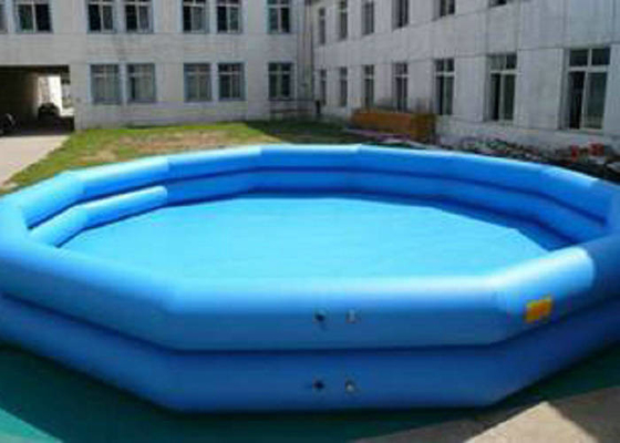Double Tube Inflatable Kolam Renang Blue Printed Plato Tarpaulin Materials