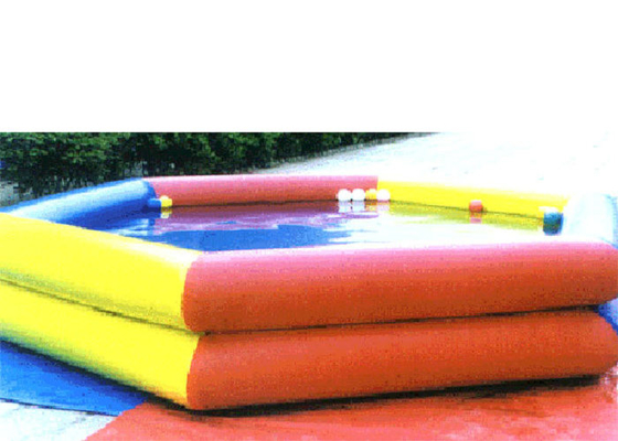 Double Tube Inflatable Kolam Renang Blue Printed Plato Tarpaulin Materials