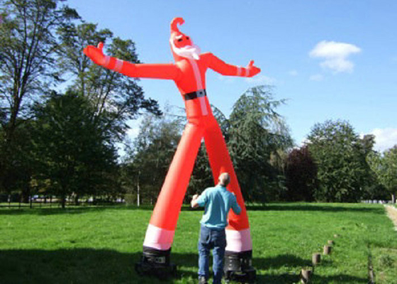 Tinggi 2m - 6m Blow Up Waving Man, Periklanan Air Penari Sinterklas Berbentuk