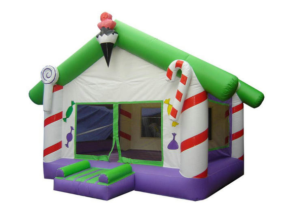 Panjang 4m PVC Inflatable Christmas House, Rumah Jump Inflatable Tear Tahan