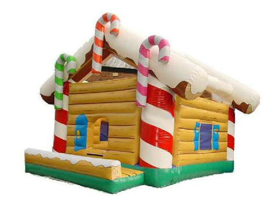 Panjang 4m PVC Inflatable Christmas House, Rumah Jump Inflatable Tear Tahan