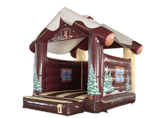 Panjang 4m PVC Inflatable Christmas House, Rumah Jump Inflatable Tear Tahan