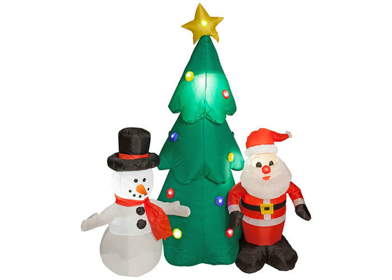 LED Lighted Blow Up Christmas Decorations No Pungent Smell PVC Coated Nylon