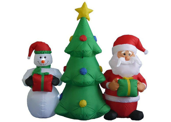 LED Lighted Blow Up Christmas Decorations No Pungent Smell PVC Coated Nylon
