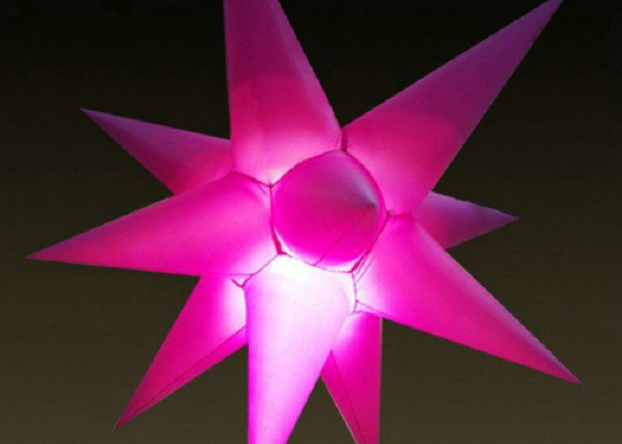 Diameter 1m - 2m LED Inflatable Star, Dekorasi Tahap Inflatable High Definition