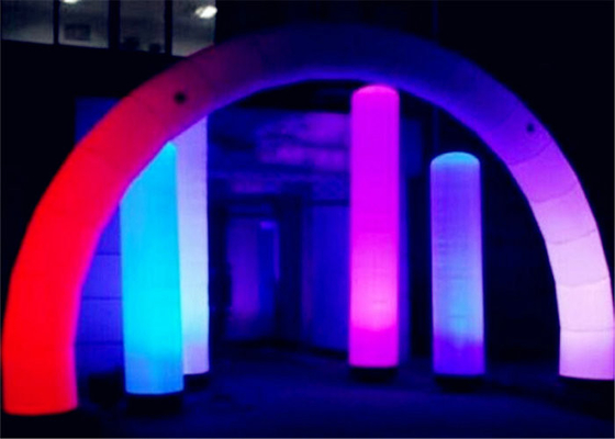 Evening Advertising Column Inflatable LED Lamp Customized Logo Printed