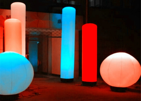 Evening Advertising Column Inflatable LED Lamp Customized Logo Printed