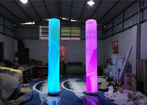 Evening Advertising Column Inflatable LED Lamp Customized Logo Printed