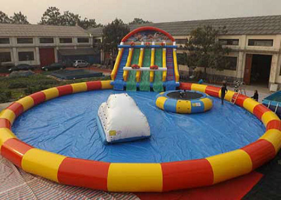 Logo Printing Inflatable Water Playground Puncture Resistant Non Stimulative Untuk Kulit