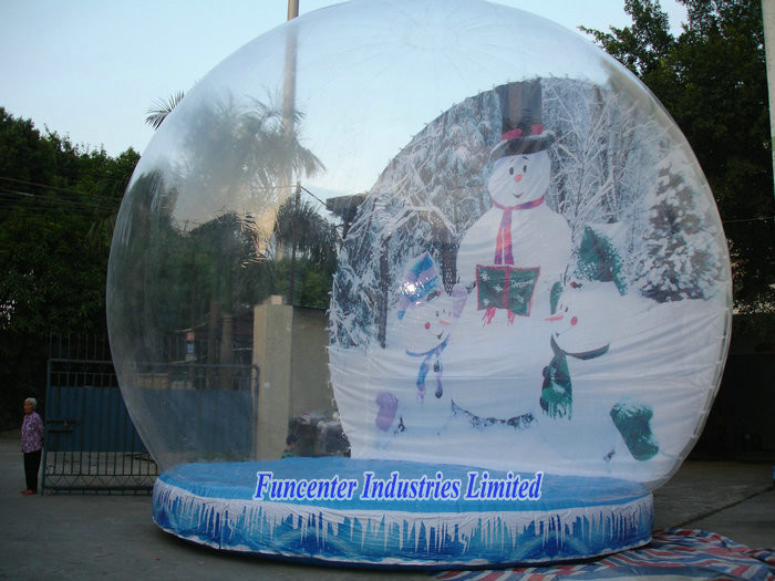 Snow Globe Inflatable Christmas Decoration, Blow Up Snow Globe Desain yang Elegan