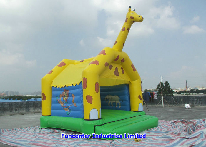 Jerapah Kuning Inflatable Outdoor Toys Blow Up Bouncy Castle Double Needle Safe Stitching