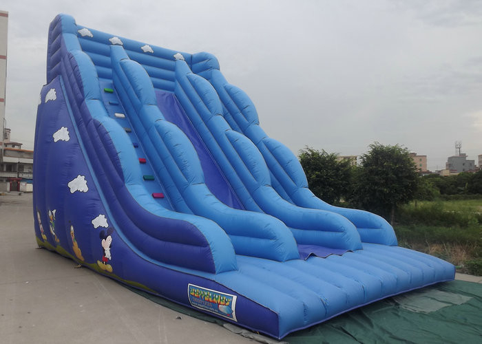 Kastil Bouncy Inflatable Dengan Karakter Warna Kartun Biru Segar Dicetak