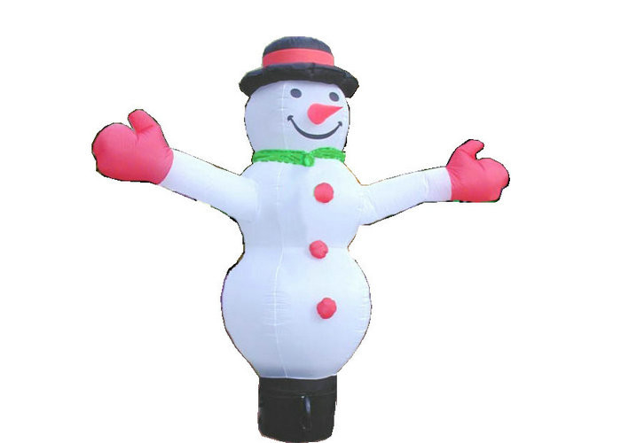 Snowman Penampilan Inflatable Holiday Decorations Customized Size Untuk Promosi